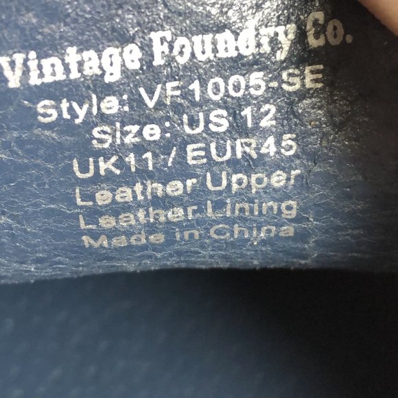 Vintage Foundry Co Men Size 12 Leather Shoes Oxford brown Classic Wing Tip 1005 main image 5